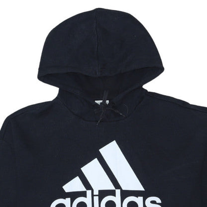 Adidas Womens Black Pullover Hoodie Size S Logo Print Casual