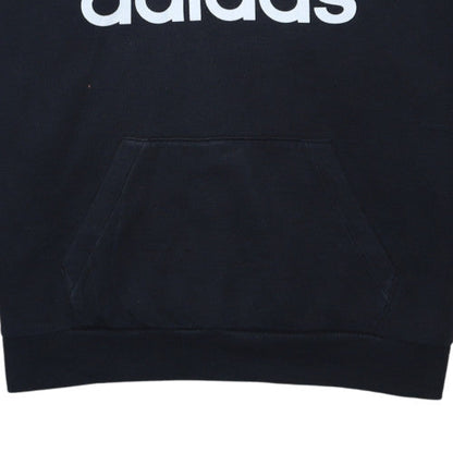 Adidas Womens Black Pullover Hoodie Size S Logo Print Casual