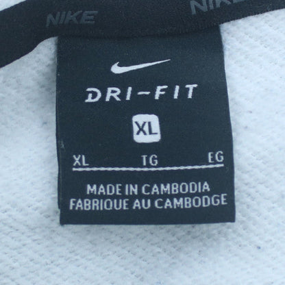 Nike Men's White XL Dri-Fit Pullover Hoodie with Logo