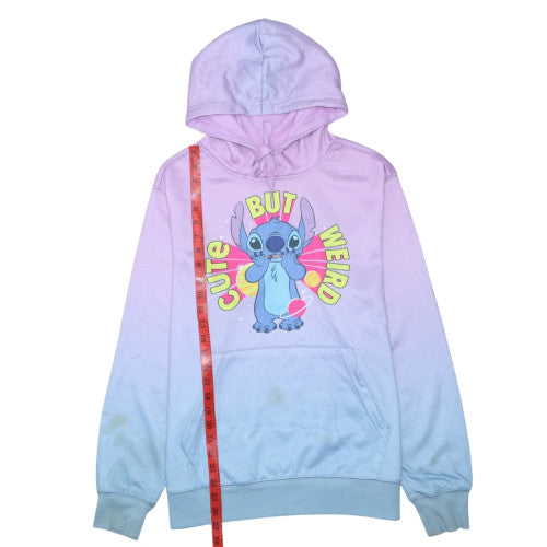 Disney Women Purple Blue Stitch Pullover Hoodie Medium Gradient Cute Weird
