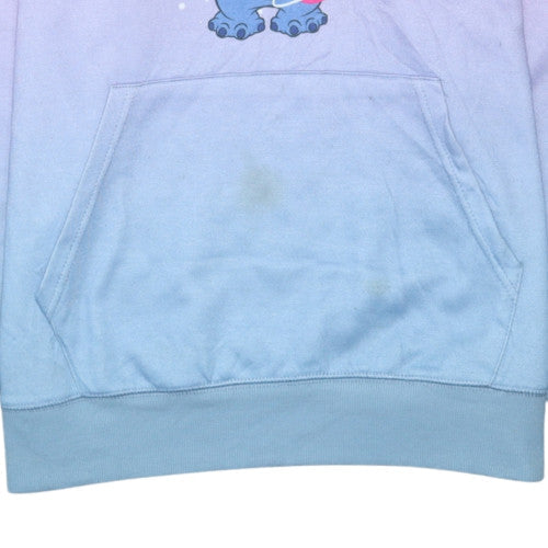 Disney Women Purple Blue Stitch Pullover Hoodie Medium Gradient Cute Weird