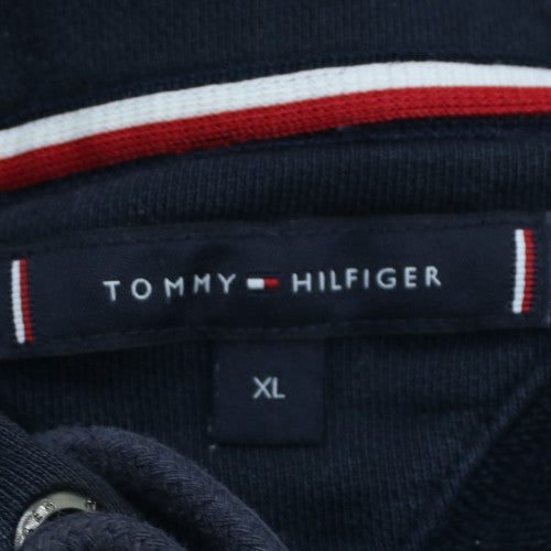 Tommy Hilfiger Men's Blue XL Pullover Hoodie Cotton Logo