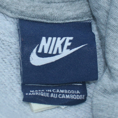 Nike Womens Grey Pullover Hoodie Size M Cotton Blend Logo Sweatshirt