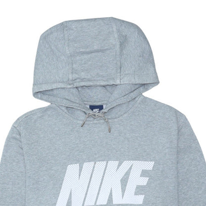 Nike Womens Grey Pullover Hoodie Size M Cotton Blend Logo Sweatshirt