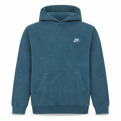 Nike Men's Blue Pullover Hoodie Medium Fleece Logo Sweatshirt