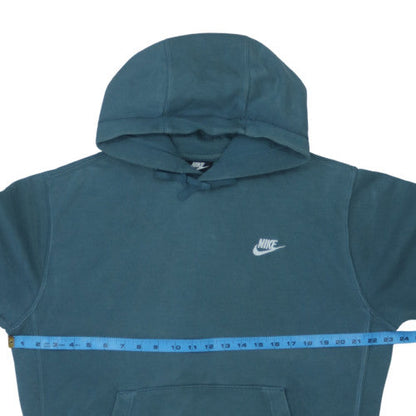 Nike Men's Blue Pullover Hoodie Medium Fleece Logo Sweatshirt
