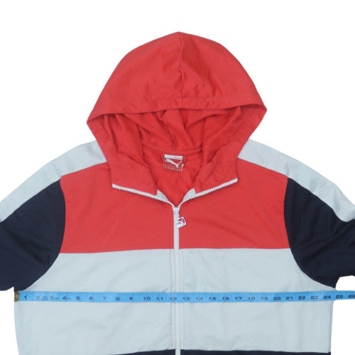 Puma Men's Red Grey Navy Full Zip Hoodie XL
