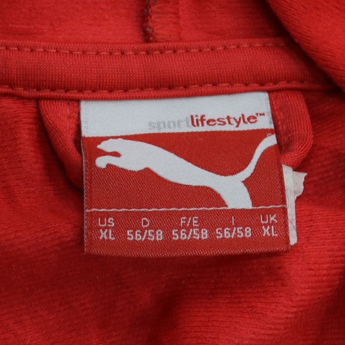 Puma Men's Red Grey Navy Full Zip Hoodie XL