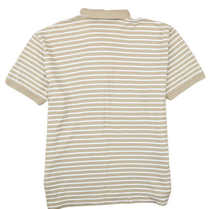 Ralph Lauren Men’s Beige Striped Cotton Polo Shirt XXL Classic Fit