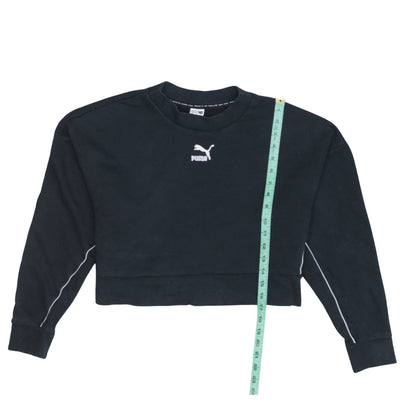 Puma Women's Black Small Crew Neck Pullover Sweatshirt