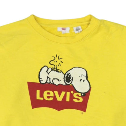 Levi's Women Yellow Snoopy Graphic Pullover Sweatshirt M