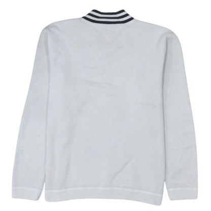 Tommy Hilfiger Men's White XL Mock Neck Embroidered Logo Sweatshirt