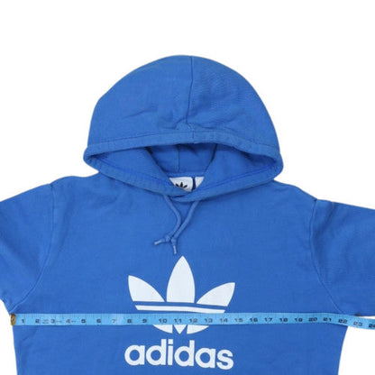 Adidas Men's Blue Pullover Hoodie Medium Logo Graphic Sportswear