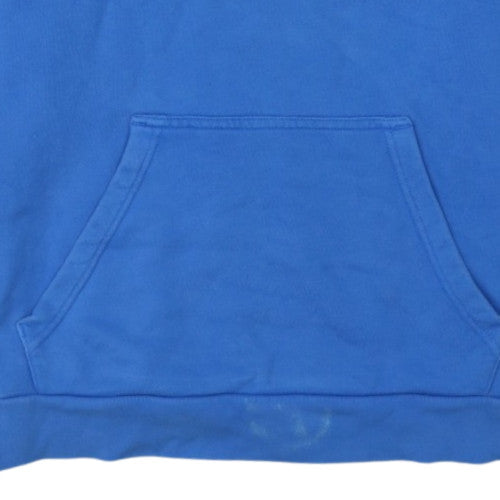 Adidas Men's Blue Pullover Hoodie Medium Logo Graphic Sportswear