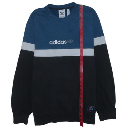 adidas Men's Blue Crew Neck Pullover Sweatshirt L Regular