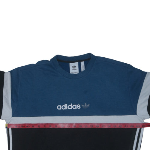 adidas Men's Blue Crew Neck Pullover Sweatshirt L Regular