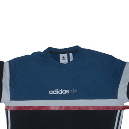 adidas Men's Blue Crew Neck Pullover Sweatshirt L Regular
