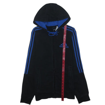 adidas Men Black Full Zip Hoodie M Fleece Sportswear