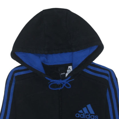 adidas Men Black Full Zip Hoodie M Fleece Sportswear