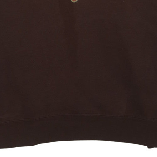 Guess Jeans Men's Brown Crew Neck Sweatshirt Size L Embroidered Logo