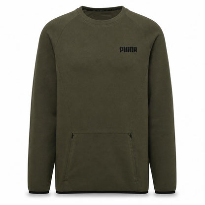 Puma Men’s Green Crew Neck Pullover Sweatshirt Size S Regular Fit