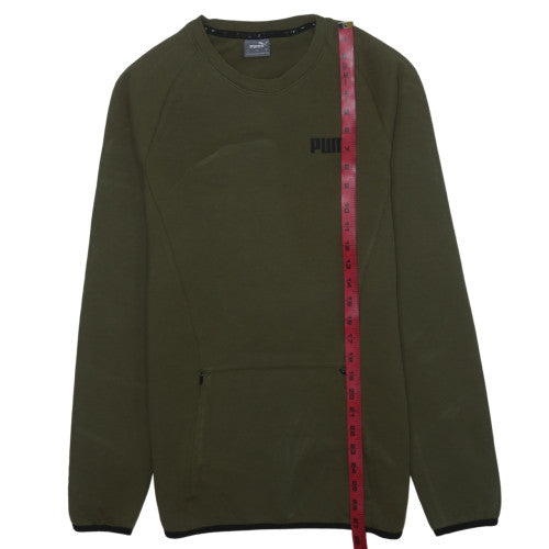 Puma Men’s Green Crew Neck Pullover Sweatshirt Size S Regular Fit