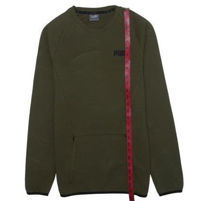 Puma Men’s Green Crew Neck Pullover Sweatshirt Size S Regular Fit