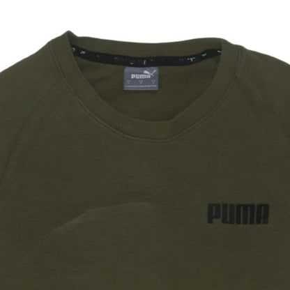 Puma Men’s Green Crew Neck Pullover Sweatshirt Size S Regular Fit