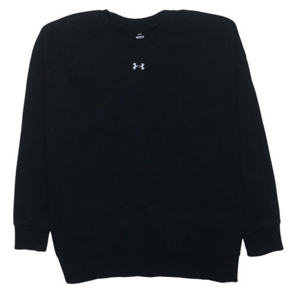 Under Armour Womens Black Medium Pullover Sweatshirt Crew Neck Cotton Blend