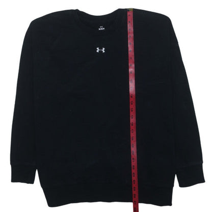 Under Armour Womens Black Medium Pullover Sweatshirt Crew Neck Cotton Blend