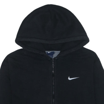 Nike Womens Black Full Zip Hoodie Size L Cotton Blend