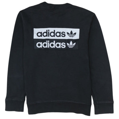 Adidas Men's Black Logo Crew Neck Pullover Sweatshirt Size S
