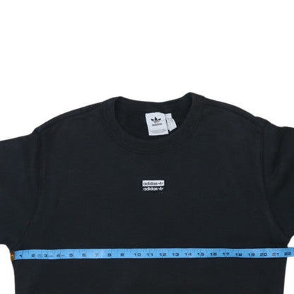 Adidas Men's Black Logo Crew Neck Pullover Sweatshirt Size S