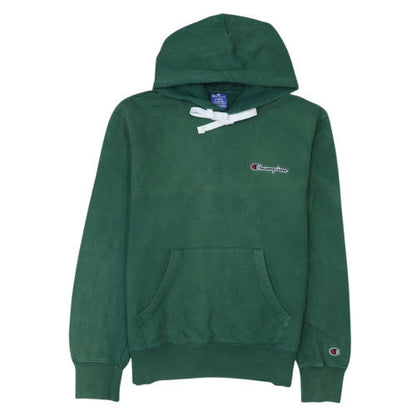 Champion Women's Green Large Pullover Hoodie 100% Cotton Logo Sweatshirt