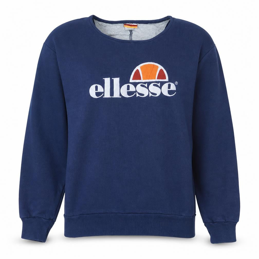 Ellesse Women Navy Blue Crew Neck Logo Sweatshirt Size S