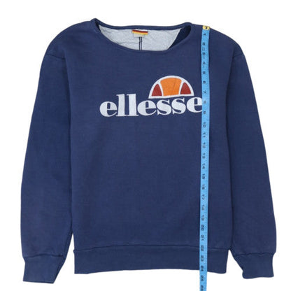 Ellesse Women Navy Blue Crew Neck Logo Sweatshirt Size S