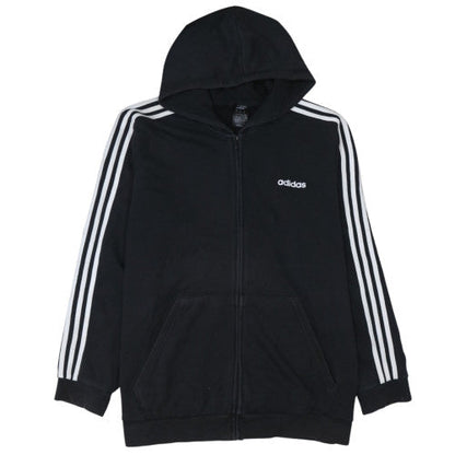 Adidas Mens Black 2XL Full Zip Hoodie Sports Fleece Sweatshirt