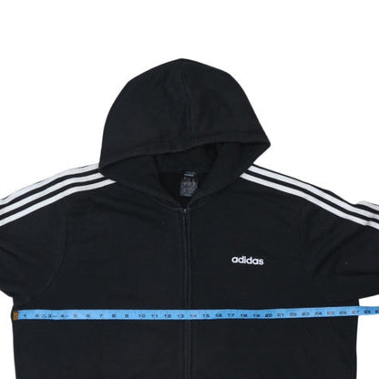 Adidas Mens Black 2XL Full Zip Hoodie Sports Fleece Sweatshirt