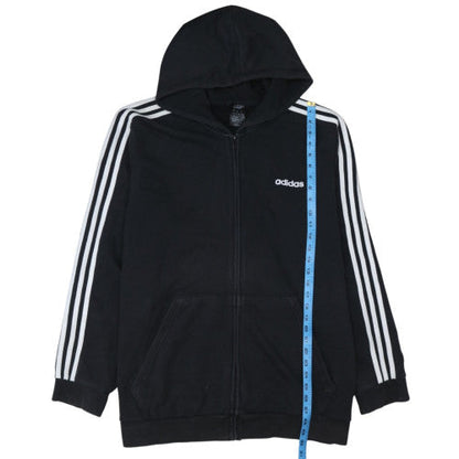 Adidas Mens Black 2XL Full Zip Hoodie Sports Fleece Sweatshirt