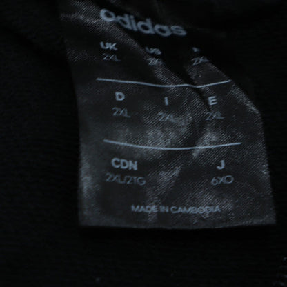 Adidas Mens Black 2XL Full Zip Hoodie Sports Fleece Sweatshirt