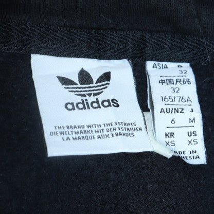 Adidas Womens Black XS Pullover Hoodie 70% Cotton Logo Design