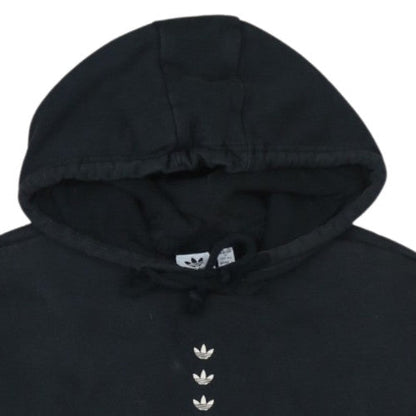 Adidas Womens Black XS Pullover Hoodie 70% Cotton Logo Design