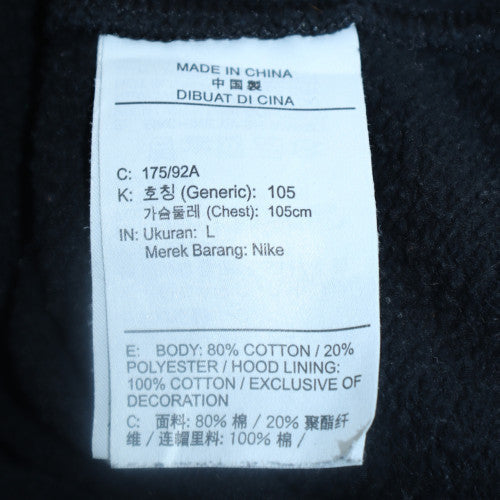 Nike Men's Black Pullover Hoodie L Regular Fit Fleece Sportswear