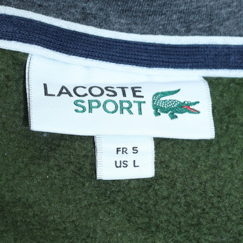 Lacoste Men’s Green Full Zip Hoodie Size L Regular Fleece Logo