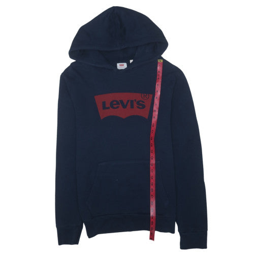 Levi's Men's Blue Pullover Hoodie M Graphic Logo Sweatshirt