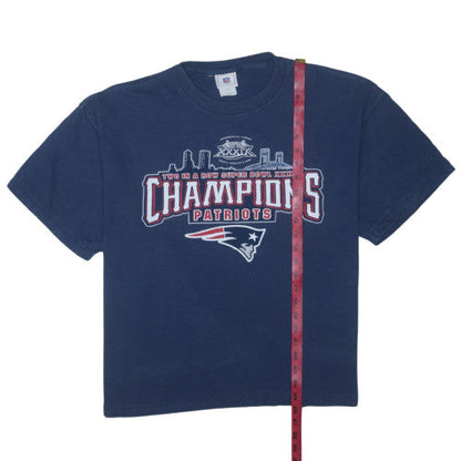 NFL Men's Navy Blue Patriots Super Bowl Champions T-Shirt XL