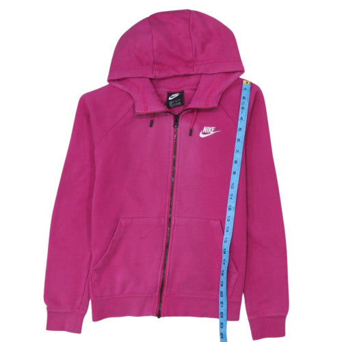 Nike Womens Pink Full Zip Hoodie XS Cotton Blend Casual