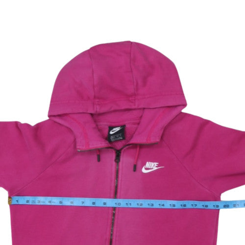 Nike Womens Pink Full Zip Hoodie XS Cotton Blend Casual