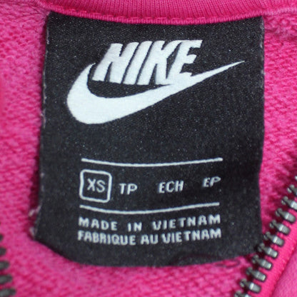 Nike Womens Pink Full Zip Hoodie XS Cotton Blend Casual