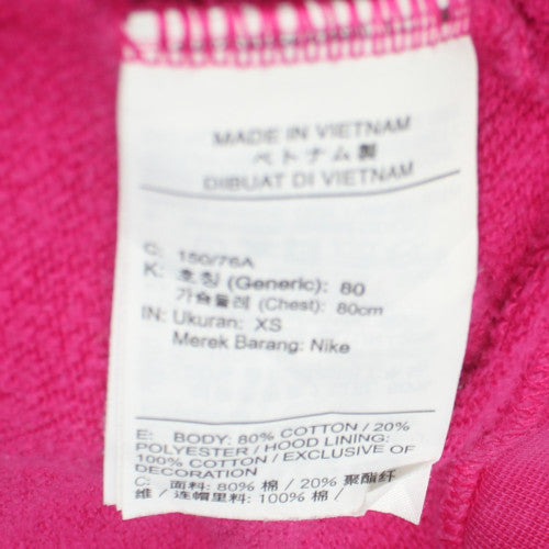 Nike Womens Pink Full Zip Hoodie XS Cotton Blend Casual